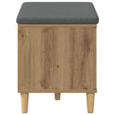 vidaXL Cipőpad Párnával Kézműves Tölgy 60 x 38 x 46 cm Szerelt Fa