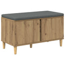 vidaXL Cipőpad Párnával Kézműves Tölgy 80 x 38 x 46 cm Szerelt Fa