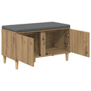 vidaXL Cipőpad Párnával Kézműves Tölgy 80 x 38 x 46 cm Szerelt Fa