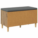 vidaXL Cipőpad Párnával Kézműves Tölgy 80 x 38 x 46 cm Szerelt Fa