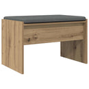 vidaXL Cipőpad Párnával Kézműves Tölgy 63 x 38 x 40 cm Szerelt Fa