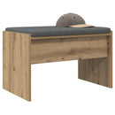 vidaXL Cipőpad Párnával Kézműves Tölgy 63 x 38 x 40 cm Szerelt Fa