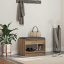 vidaXL Cipőpad Párnával Kézműves Tölgy 63 x 38 x 45 cm Szerelt Fa