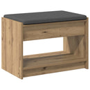 vidaXL Cipőpad Párnával Kézműves Tölgy 63 x 38 x 45 cm Szerelt Fa