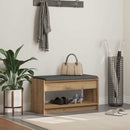 vidaXL Cipőpad Párnával Kézműves Tölgy 83 x 38 x 45 cm Szerelt Fa