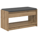 vidaXL Cipőpad Párnával Kézműves Tölgy 83 x 38 x 45 cm Szerelt Fa