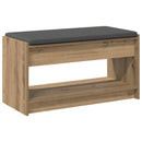 vidaXL Cipőpad Párnával Kézműves Tölgy 83 x 38 x 45 cm Szerelt Fa