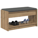 vidaXL Cipőpad Párnával Kézműves Tölgy 83 x 38 x 45 cm Szerelt Fa