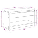 vidaXL Cipőpad Párnával Kézműves Tölgy 83 x 38 x 45 cm Szerelt Fa