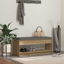 vidaXL Cipőpad Párnával Kézműves Tölgy 103 x 38 x 45 cm Szerelt Fa