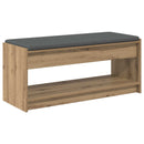 vidaXL Cipőpad Párnával Kézműves Tölgy 103 x 38 x 45 cm Szerelt Fa