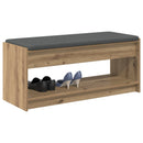 vidaXL Cipőpad Párnával Kézműves Tölgy 103 x 38 x 45 cm Szerelt Fa