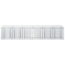 vidaXL Gabion emelt ágy 2 pcs Ezüst