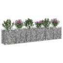 vidaXL Gabion emelt ágy 2 pcs Ezüst
