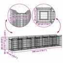 vidaXL Gabion emelt ágy 2 pcs Ezüst