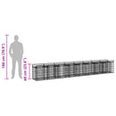 vidaXL Gabion emelt ágy 2 pcs Ezüst