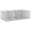 vidaXL Gabion emelt ágy 2 pcs Ezüst