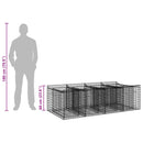 vidaXL Gabion emelt ágy 2 pcs Ezüst