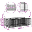 vidaXL Gabion emelt ágy 2 pcs Ezüst