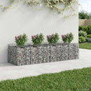 vidaXL Gabion emelt ágy 3 pcs Ezüst