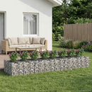 vidaXL Gabion emelt ágy 3 pcs Ezüst