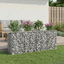 vidaXL Gabion emelt ágy 2 pcs Ezüst