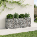 vidaXL Gabion emelt ágy 2 pcs Ezüst