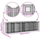 vidaXL Gabion emelt ágy 2 pcs Ezüst