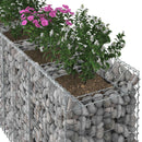 vidaXL Gabion emelt ágy 3 pcs Ezüst
