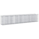 vidaXL Gabion emelt ágy 3 pcs Ezüst
