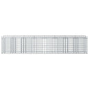vidaXL Gabion emelt ágy 3 pcs Ezüst