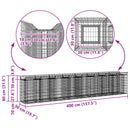 vidaXL Gabion emelt ágy 3 pcs Ezüst