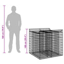 vidaXL Gabion emelt ágy 2 pcs Ezüst
