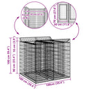vidaXL Gabion emelt ágy 2 pcs Ezüst