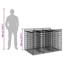 vidaXL Gabion emelt ágy 2 pcs Ezüst