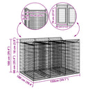 vidaXL Gabion emelt ágy 2 pcs Ezüst