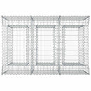 vidaXL Gabion emelt ágy 2 pcs Ezüst