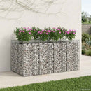 vidaXL Gabion emelt ágy 2 pcs Ezüst