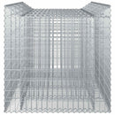 vidaXL Gabion emelt ágy 2 pcs Ezüst