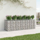 vidaXL Gabion emelt ágy 3 pcs Ezüst