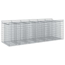 vidaXL Gabion emelt ágy 3 pcs Ezüst