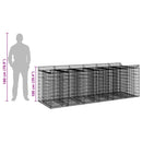 vidaXL Gabion emelt ágy 3 pcs Ezüst