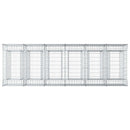vidaXL Gabion emelt ágy 3 pcs Ezüst