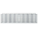 vidaXL Gabion emelt ágy 4 pcs Ezüst