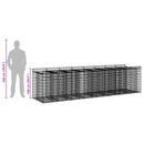 vidaXL Gabion emelt ágy 4 pcs Ezüst