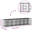 vidaXL Gabion emelt ágy 2 pcs Ezüst 260 x 60 x 55 cm Horganyzott acél