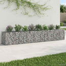 vidaXL Gabion emelt ágy 2 pcs Ezüst 340 x 60 x 55 cm Horganyzott acél