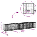 vidaXL Gabion emelt ágy 2 pcs Ezüst 340 x 60 x 55 cm Horganyzott acél