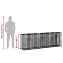 vidaXL Gabion emelt ágy 2 pcs Ezüst 250 x 50 x 80 cm Horganyzott acél