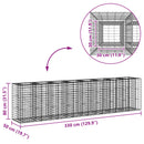 vidaXL Gabion emelt ágy 2 pcs Ezüst 330 x 50 x 80 cm Horganyzott acél